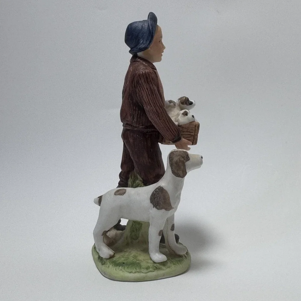Vintage NRM, INC. Resin Statue Puppy Love By Norman Rockwell Multicolor Standard